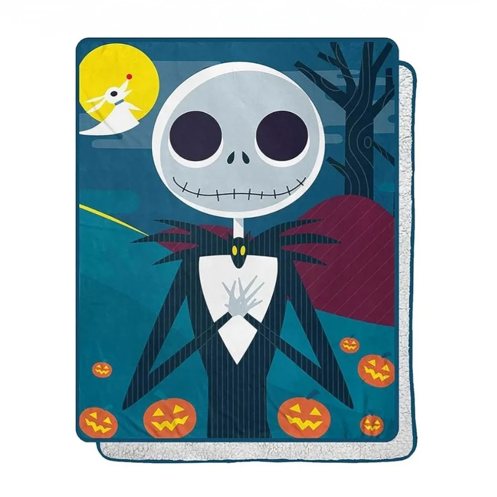 Disney Nightmare Before Christmas Silk Touch Sherpa Throw Blanket Night Stroll